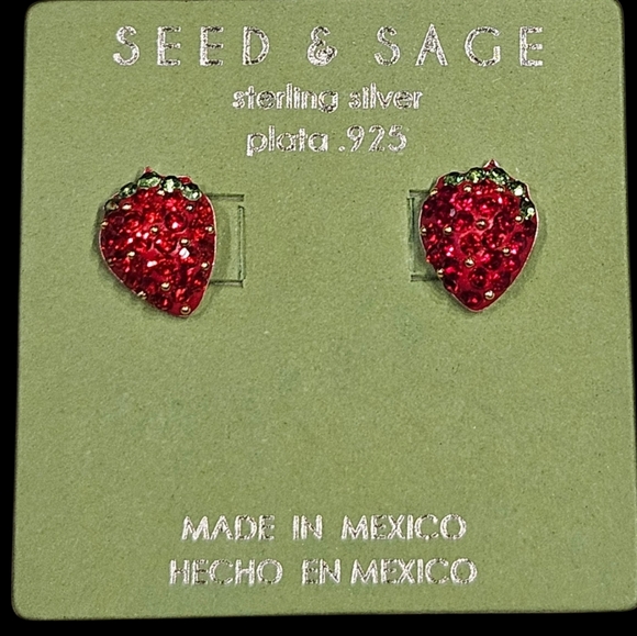Seed & Sage Jewelry - 🍓STRAWBERRY Seed & Sage Red Push-Back Post Fruit Earrings